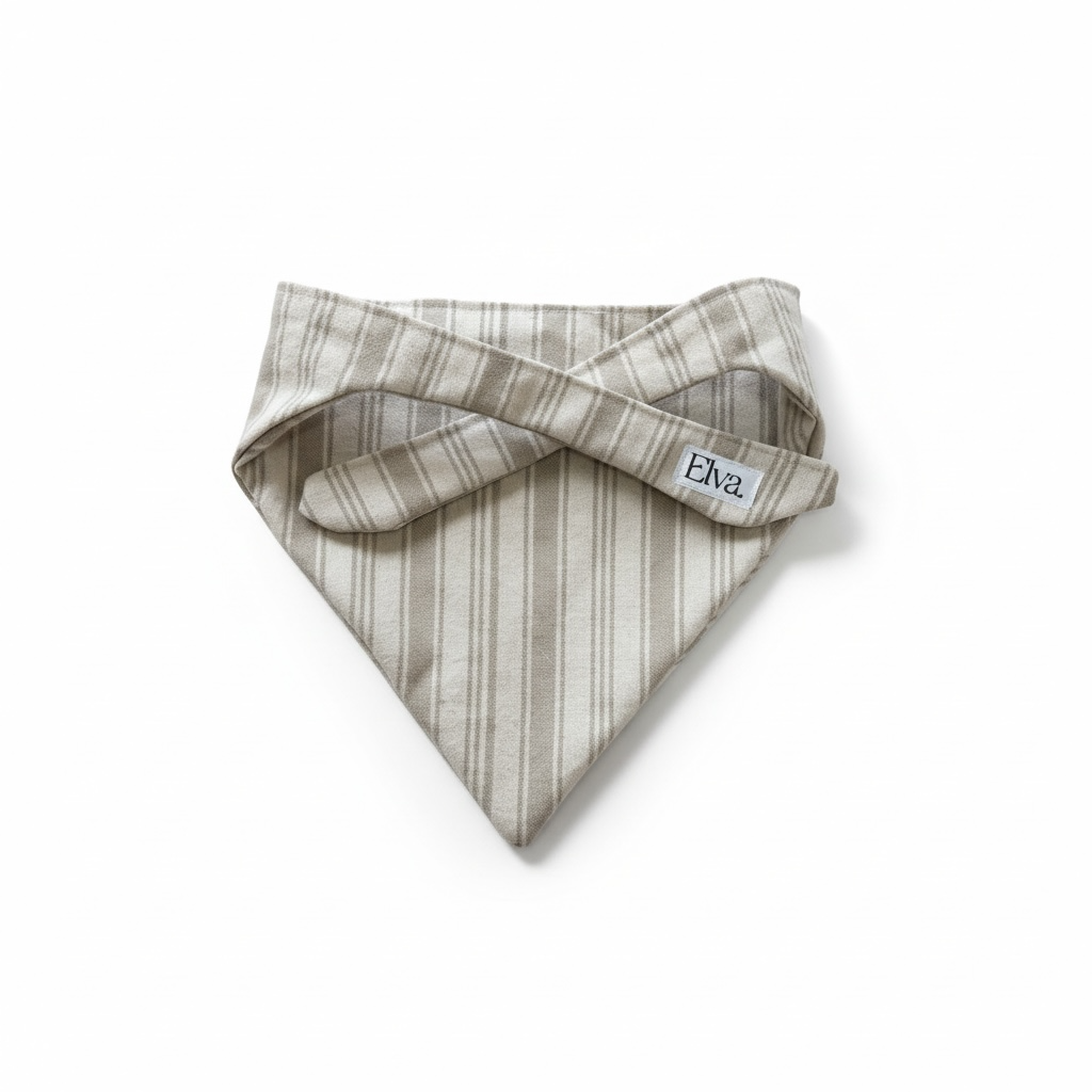Bandana pour chien en coton français beige