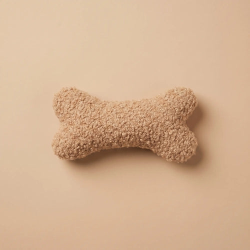 Peluche doudou en forme d'os tissu teddy doux et moelleux pour chien